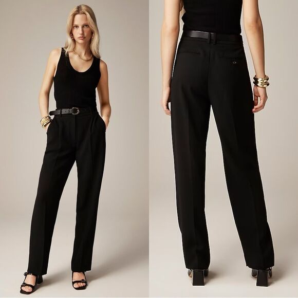 NWT J CREW Petite Kate straight-leg pant in four-season stretch in black - Picture 2 of 8